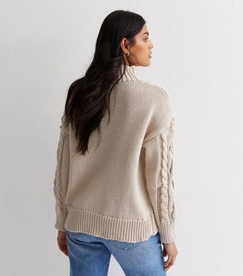 Cameo Rose Stone Cable Knit...