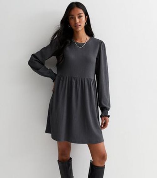 Grey Crinkle Long Sleeve...