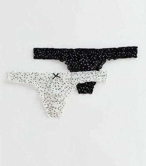 Black Spot Mesh Thong New Look, Compare