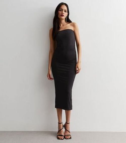 Black Jersey Bandeau Bodycon...