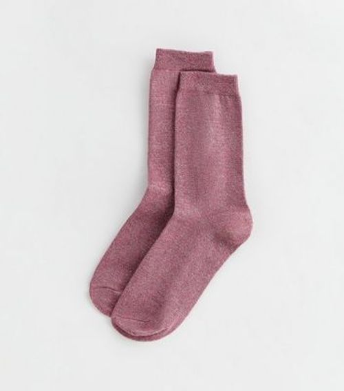 Deep Pink Glitter Ankle Socks...