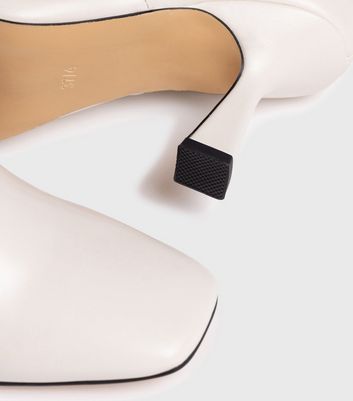 Cream Leather Look Stiletto Heel Slouch Boots New Look Compare