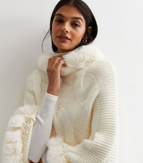 Gini London Cream Knit Faux...