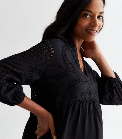 Maternity Black Broderie...