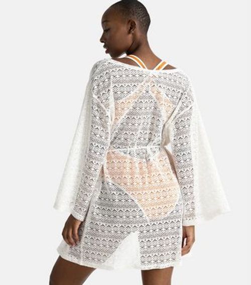 Dorina White Crochet Long...