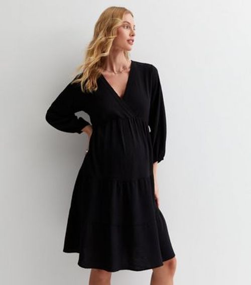 Maternity Black Tiered Mini...