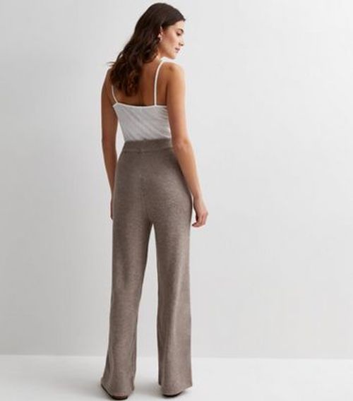 Mink Knit High Waist Trousers...