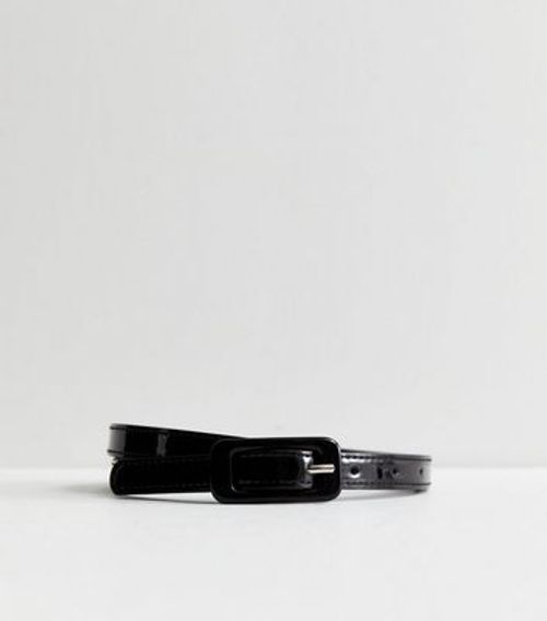 Black Patent Skinny Belt New...