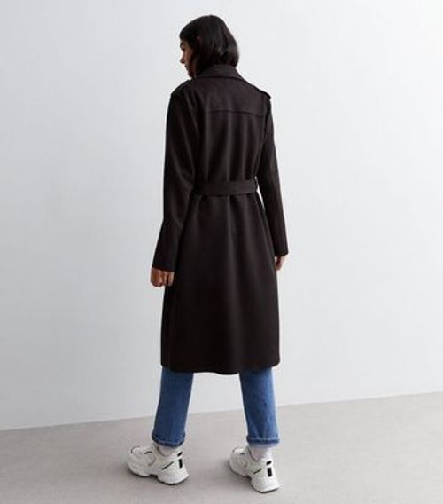 Black Suedette Belted Duster...