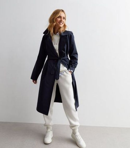 Navy Belted Duster Mac New...