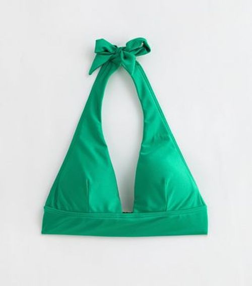 Green Halter Neck Bikini Top...