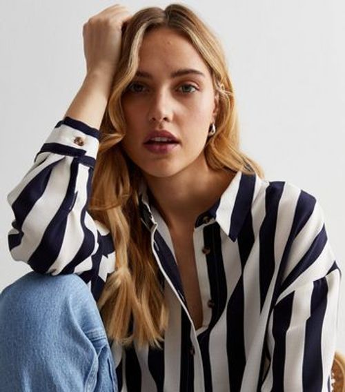 Navy Stripe Longline Shirt...