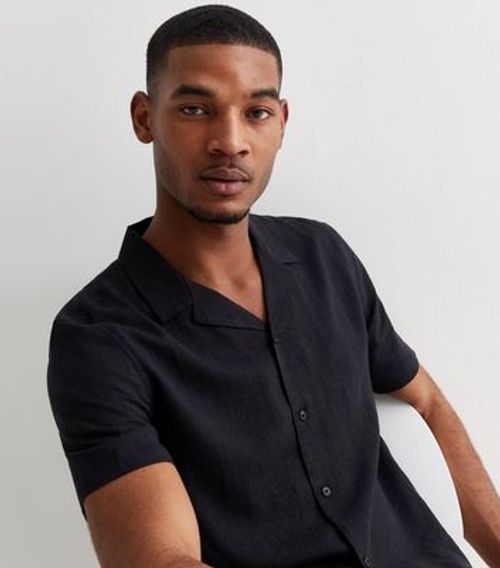 Men's Black Linen Blend Short...