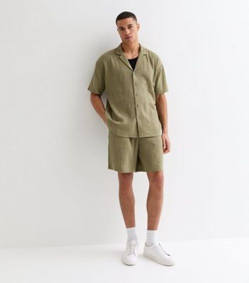 Men's Olive Textured Shorts...