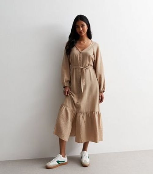 Camel Belted Maxi Dress New...