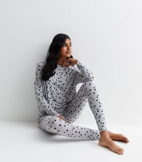 Black Legging Pyjama Set with Celestial Print