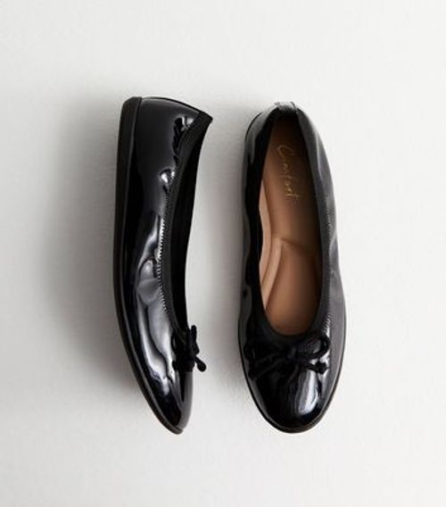 Black Patent Ballerina Pumps...