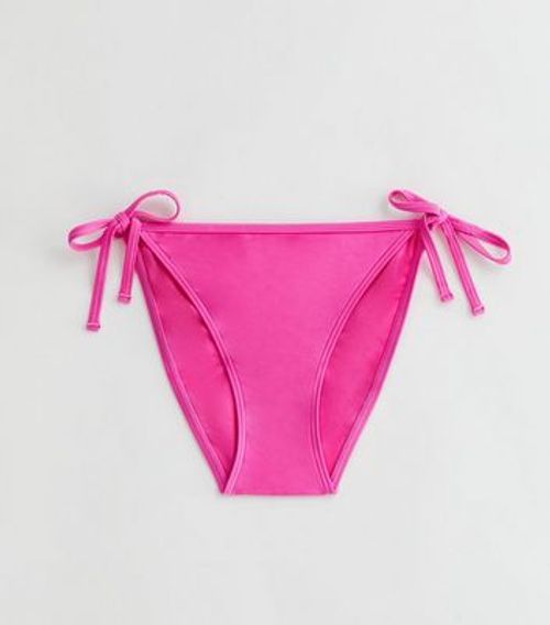 Bright Pink Tie Side Bikini...