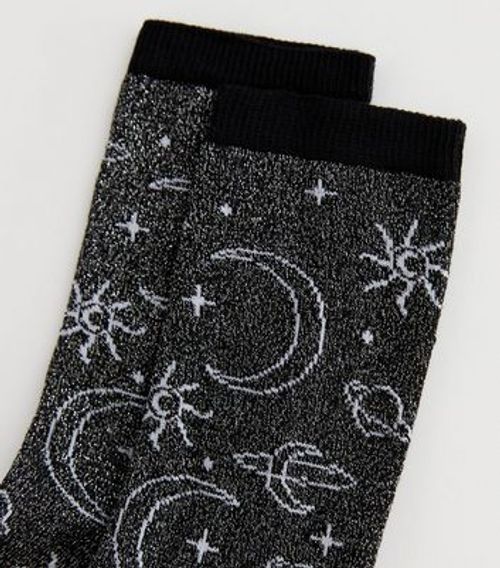 Black Glitter Planet Socks...