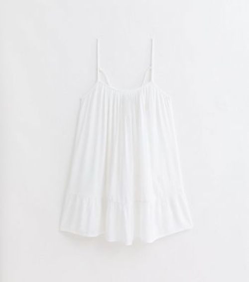 White Textured Strappy Tiered...