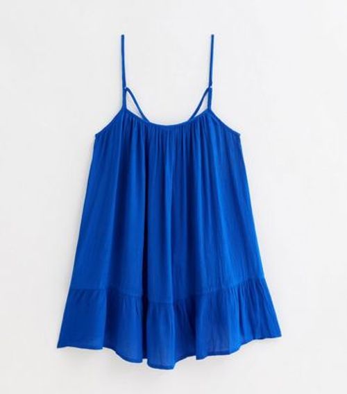 Bright Blue Textured Strappy...