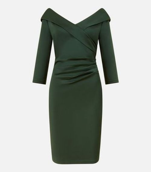 Yumi Green Wrap Midi Dress New Look