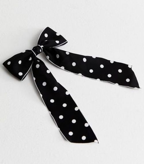 Black Spot Bow Hair Slide New...