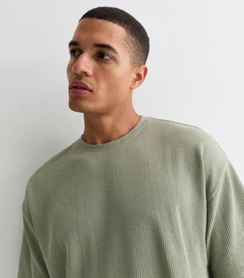 Men's Light Green Waffle...