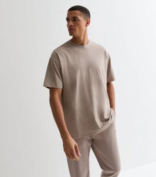 Men's Light Brown Cotton Crew...