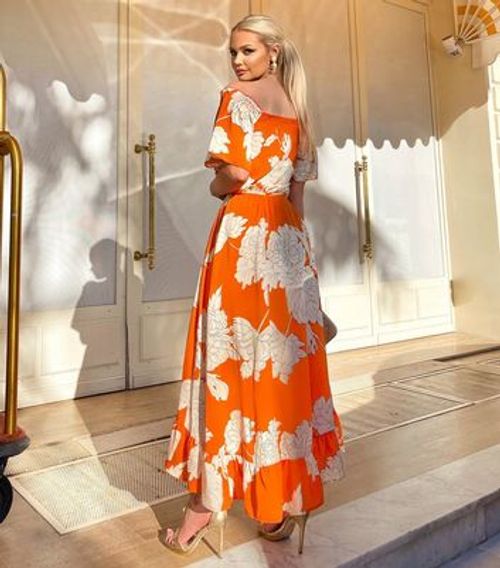 AX Paris Orange Floral Bardot...