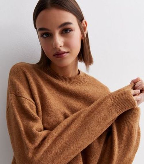 Tan Knit Crew Neck Jumper New...