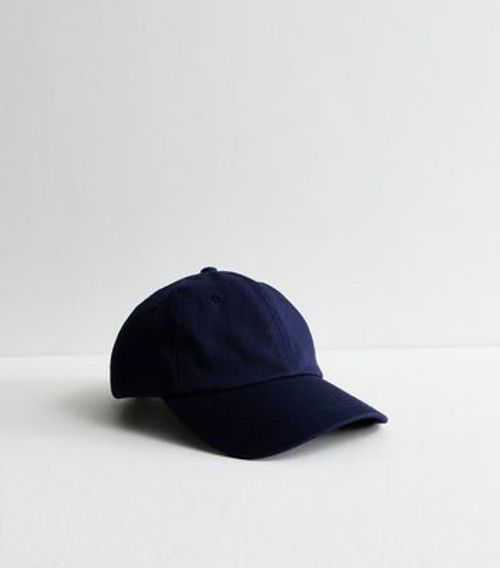 Navy Plain Cotton Cap New Look