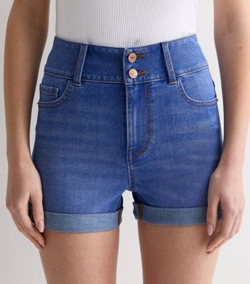 Bright Blue Denim High Waist...