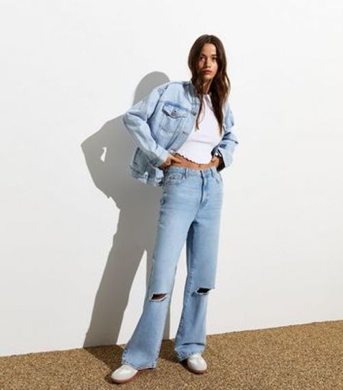 Pale Blue Oversized Denim...