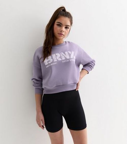 Girls Lilac BRNX Logo Crop...