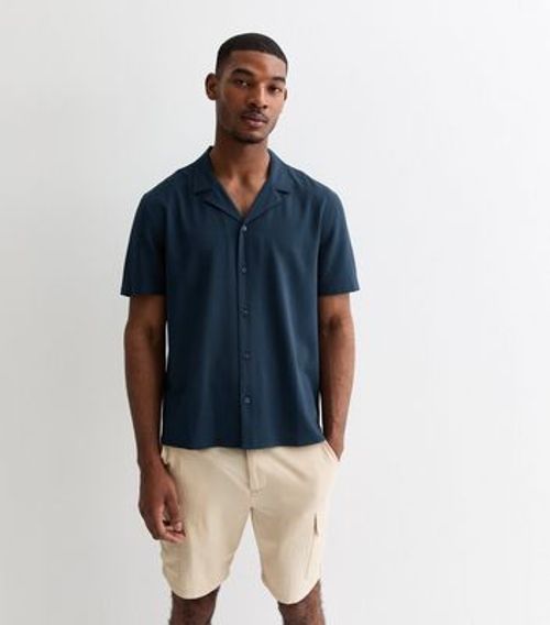 Men's Navy Relaxed Seersucker...