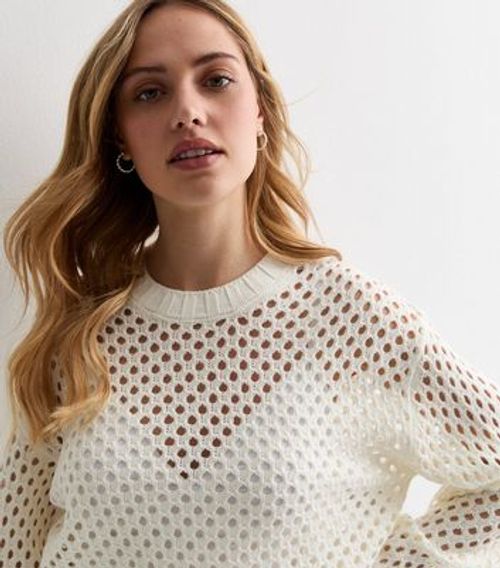 ONLY White Open Knit Crop...