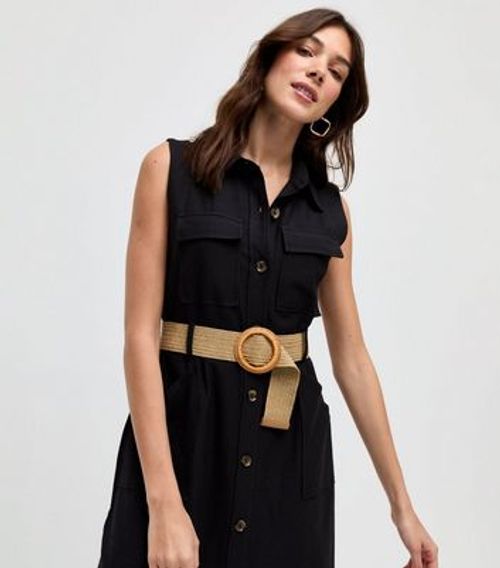 Black Belted Utility Midi...