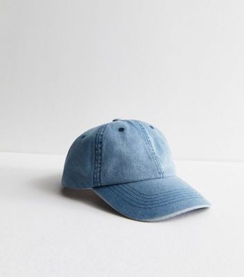 Blue Denim Cap New Look