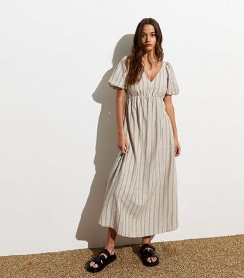 Stone Stripe Tie Back Midi...