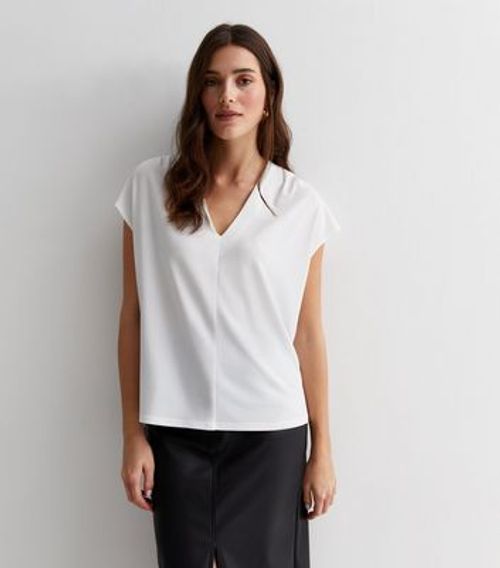 White V Neck Top New Look