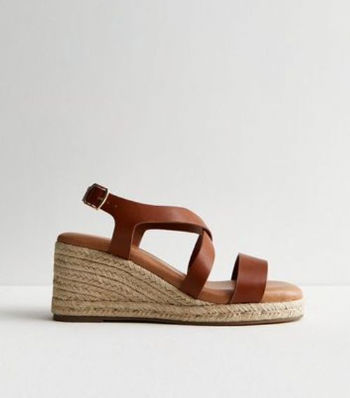 Tan Leather-Look Espadrille...