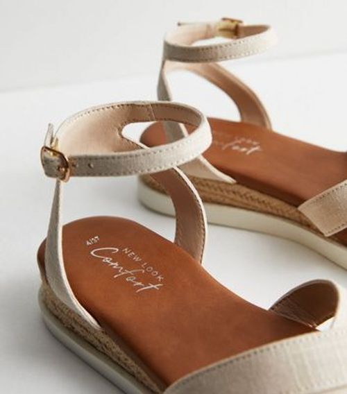 Cream 2 Part Espadrille Wedge...