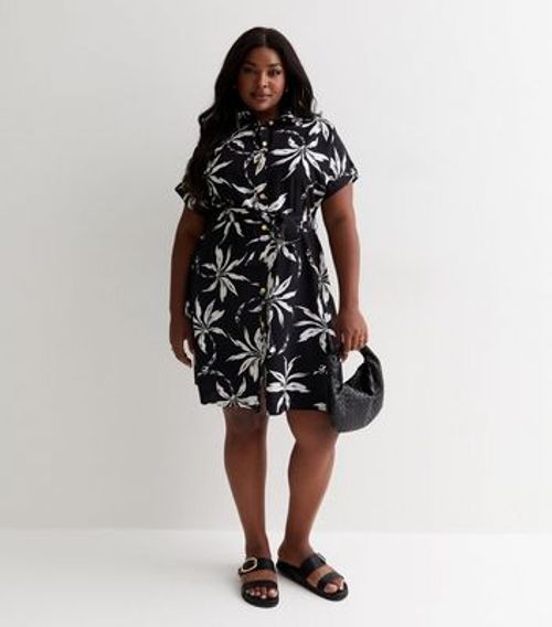 Curves Black Palm Print...