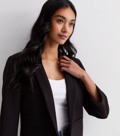 Black Long Sleeve Crop Blazer...