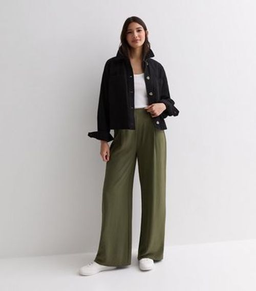 Khaki Wide Leg Trousers New...