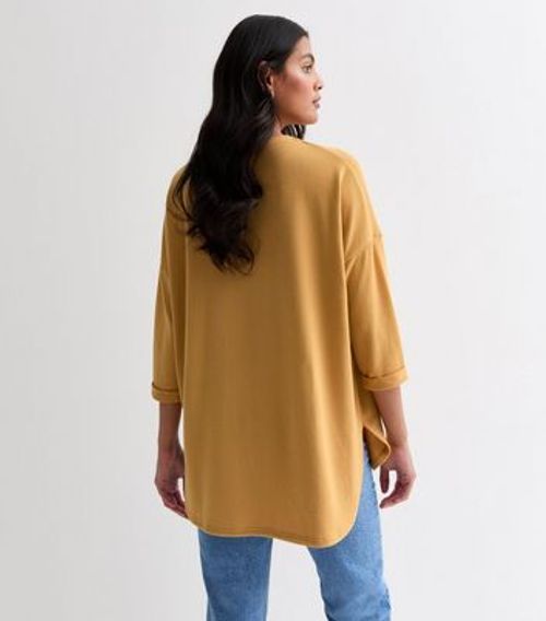 Mustard Jersey 3/4 Sleeve Top...