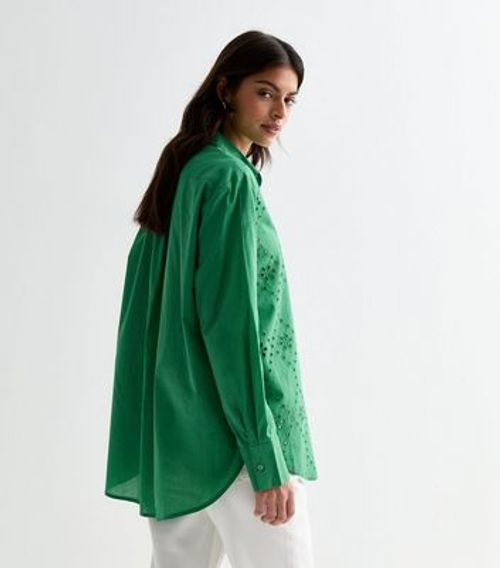 Green Embroidered Cotton...