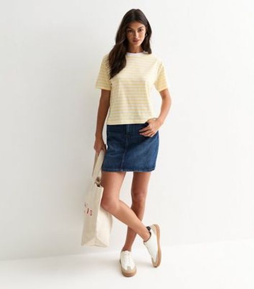 Yellow Stripe Boxy Cotton...