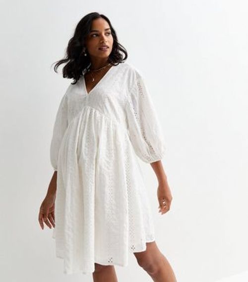 Maternity White Cotton...